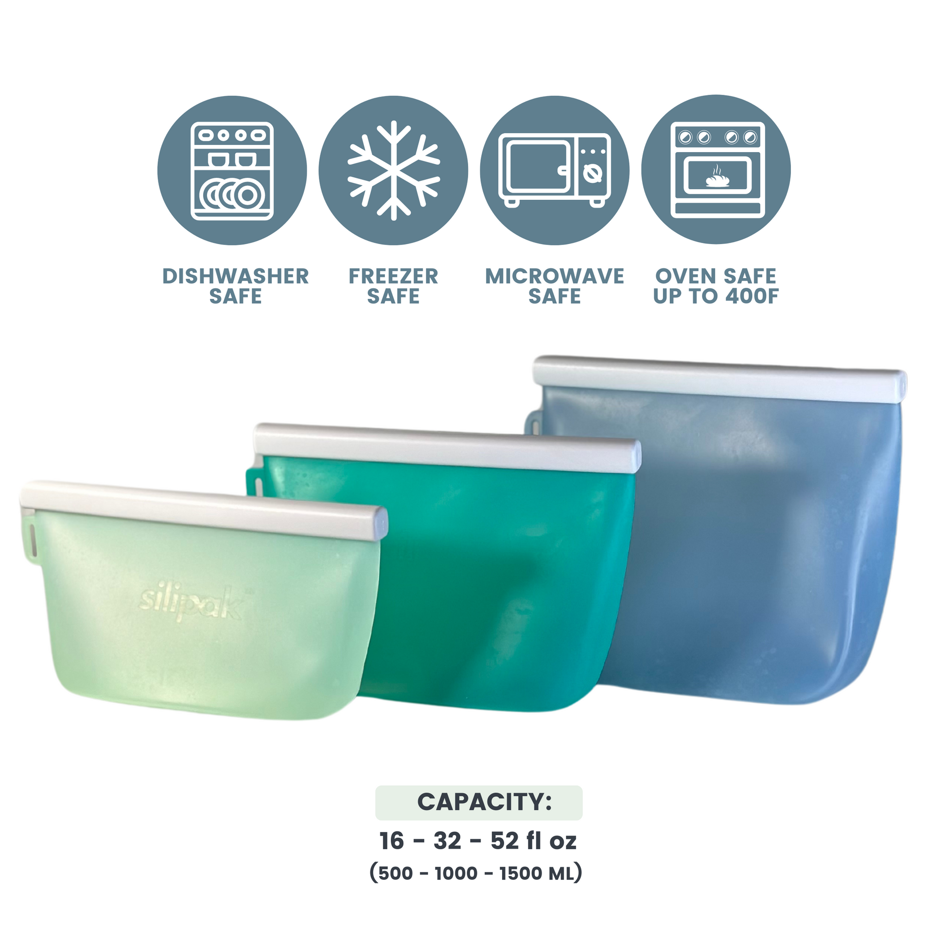 Silipak Silicone Food Storage Bags (3-Pack)